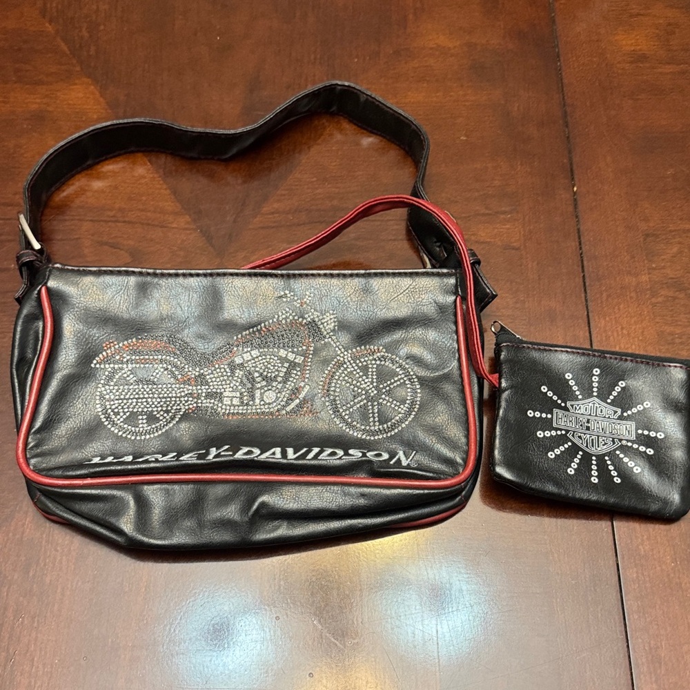 Harley-Davidson Black and Red Messenger Bag